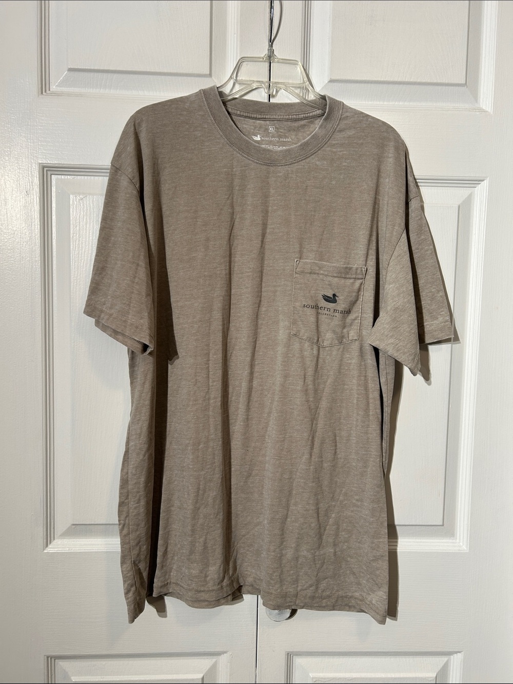 Southern Marsh Short-Sleeve Pocket Tee — Taupe Brown Size XL